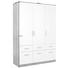 DREHTÜRENSCHRANK in Weiß, Eichefarben - Eichefarben/Alufarben, KONVENTIONELL, Holzwerkstoff/Kunststoff (136/197/54cm) - Carryhome DREHTÜRENSCHRANK in Weiß, Eichefarben - Eichefarben/Alufarben, KONVENTIONELL, Holzwerkstoff/Kunststoff (136/197/54cm) - Carryhome