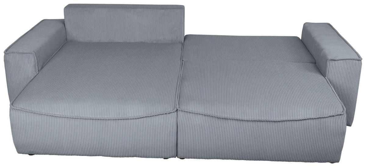 ECKSOFA Dunkelgrau Cord  - Dunkelgrau/Schwarz, KONVENTIONELL, Kunststoff/Textil (148/265cm) - Carryhome