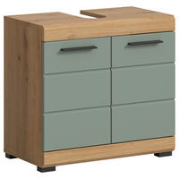 WASCHBECKENUNTERSCHRANK 60/56/34 cm  - Salbeigrün/Schwarz, MODERN, Holzwerkstoff/Kunststoff (60/56/34cm) - MID.YOU