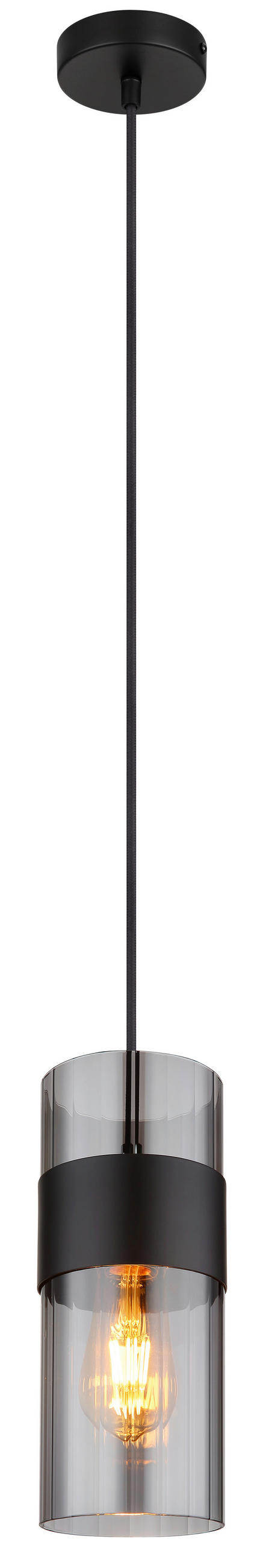 ZÁVĚSNÉ SVÍTIDLO, 12,3/150 cm  - černá, Design, kov/textil (12,3/150cm) - Globo