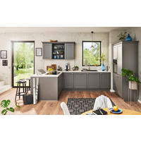EINBAUKÜCHE WINDSOR LACK  - Grau, Design, Glas/Holzwerkstoff - Nolte Küchen