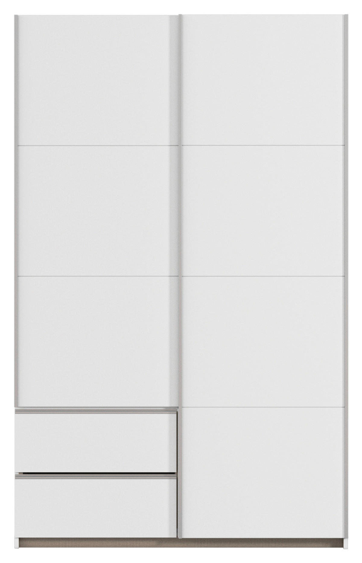 SCHWEBETÜRENSCHRANK in Weiss, Alufarben  - Weiss/Alufarben, Modern, Holzwerkstoff (131/210/59cm) - Rauch Möbel