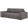 SCHLAFSOFA  in Flachgewebe Grau  - Buchefarben/Schwarz, KONVENTIONELL, Holz/Kunststoff (255/86/123cm) - Livetastic