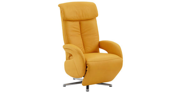 RELAXSESSEL in Textil Gelb - Chromfarben/Gelb, Design, Textil/Metall (70/112/80cm) - Cantus