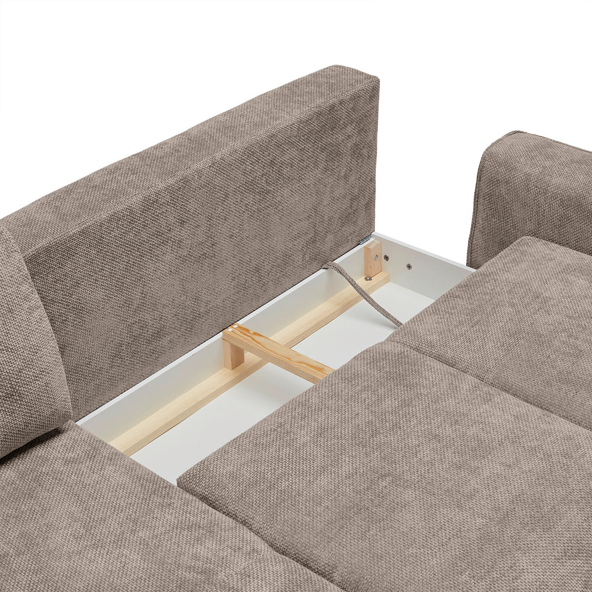 HÖRNSOFFA i vävt tyg beige  - beige/svart, Modern, metall/textil (164/255cm) - MID.YOU