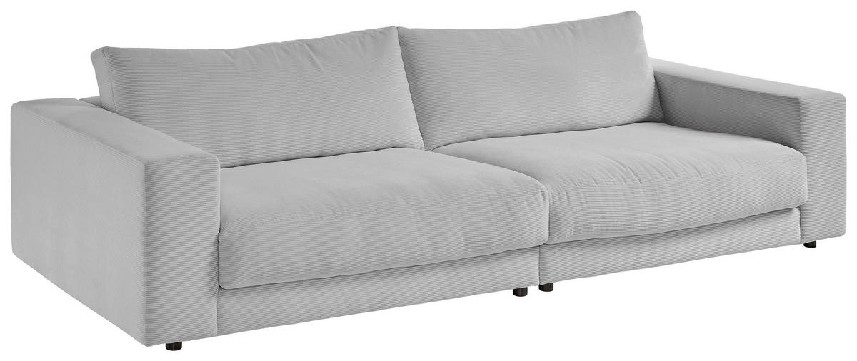 3-SITZER-SOFA in Cord Grau  - Schwarz/Grau, Design, Kunststoff/Textil (290/86/127cm) - Lomoco