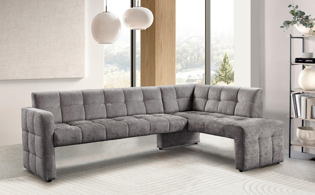 UGAONA KLUPA  kapućino   - kapućino/crna, Moderno, drvo/tekstil (245/157cm) - Livetastic