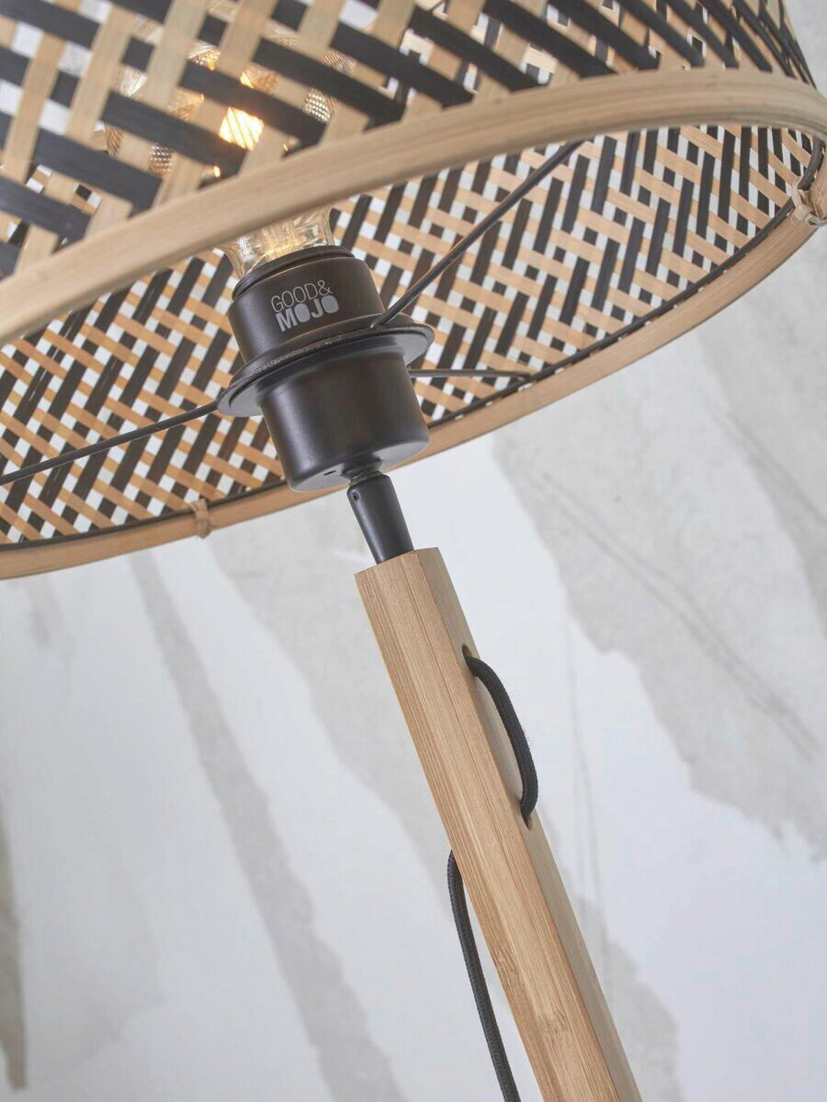STOJACÍ LAMPA, 58/32/150 cm - černá/přírodní barvy, Trend (58/32/150cm) - Good & Mojo