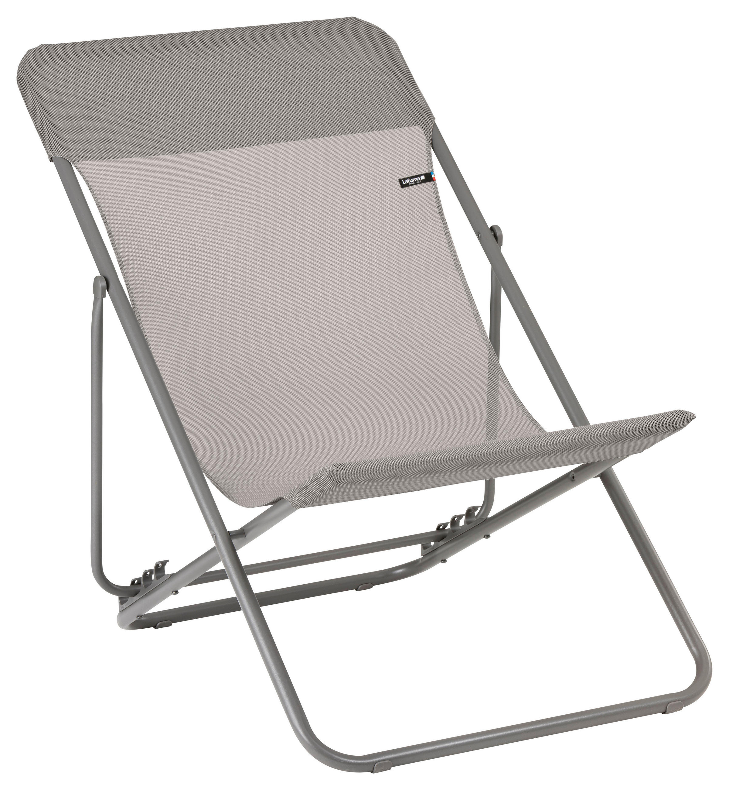 STRANDSTUHL Stahl Schlammfarben  - Schlammfarben, Basics, Textil/Metall (62/77-91/76-82cm) - Lafuma Mobilier