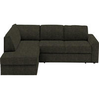 ECKSOFA in Webstoff Dunkelgrün  - Dunkelgrün/Schwarz, Konventionell, Kunststoff/Textil (165/224cm) - Xora