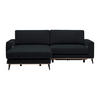 ECKSOFA in Chenille Schwarz  - Schwarz, Konventionell, Holz/Textil (167/234cm) - MID.YOU