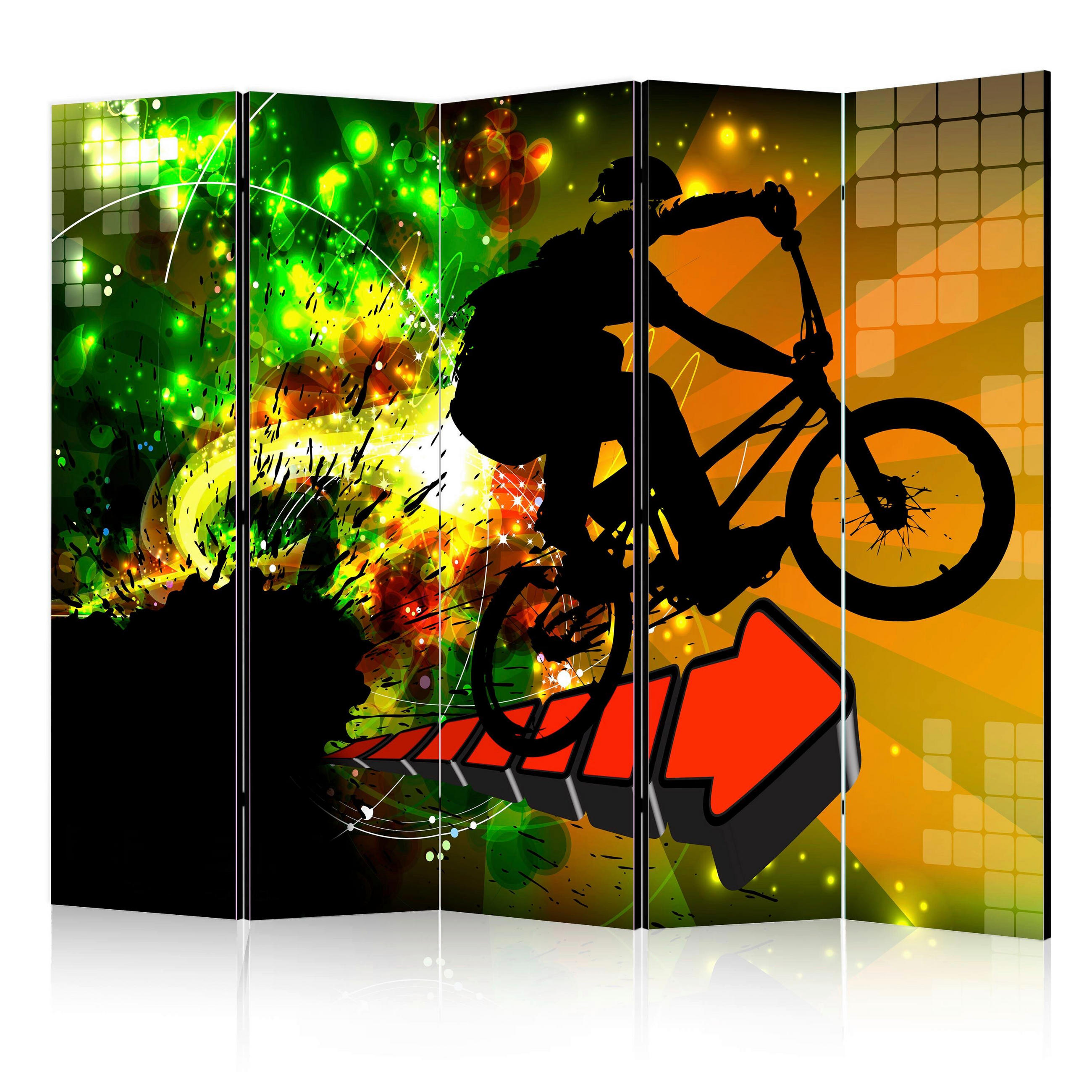 SKÄRMVÄGG  i trä, textil  orange, röd  - orange/röd, Basics, trä/textil (225/172/3cm) - artgeist