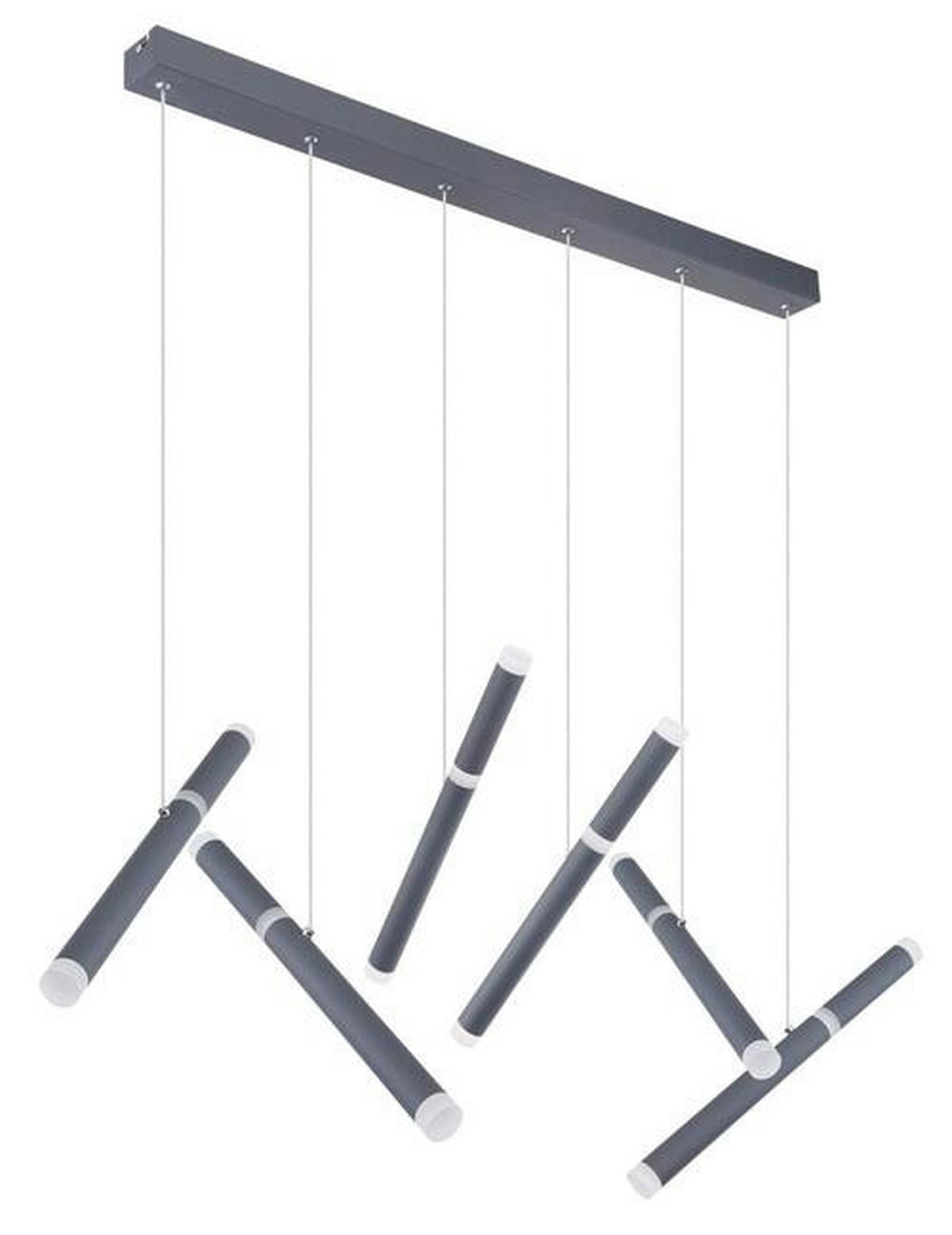 LED-HÄNGLAMPA 105/33/120 cm  - opal/grafitfärgad, Design, metall/plast (105/33/120cm) - Globo