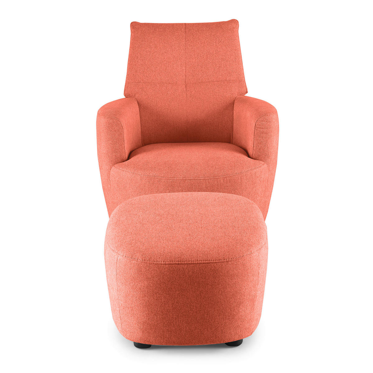 SESSEL Webstoff Koralle    - Koralle/Schwarz, Design, Textil/Metall (80/96/88cm) - SetOne by Musterring