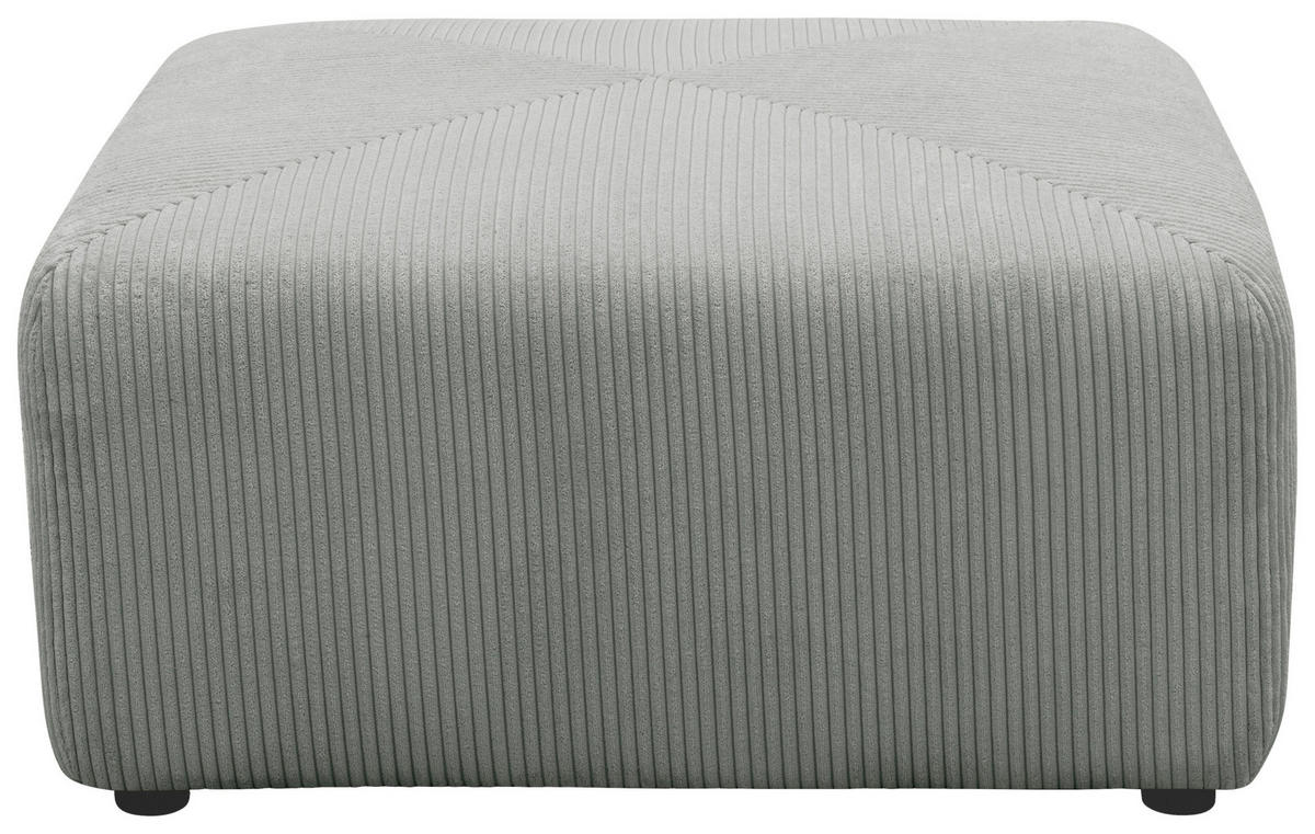 HOCKER Mikrofaser Hellgrau  - Hellgrau/Schwarz, Design, Kunststoff/Textil (85/42/85cm) - MID.YOU