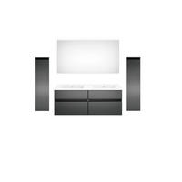 BADEZIMMER 180 cm  - Weiss/Dunkelgrau, Konventionell, Keramik/Holzwerkstoff (180cm) - Puris