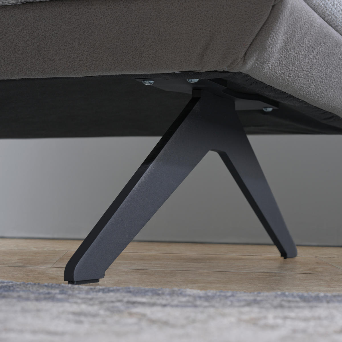 ECKSOFA in Flachgewebe Hellgrau  - Dunkelgrau/Hellgrau, Design, Textil/Metall (239/270cm) - Koinor