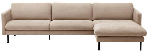 ECKSOFA Beige Flachgewebe  - Beige/Schwarz, MODERN, Textil/Metall (286/78/123cm) - Max Winzer