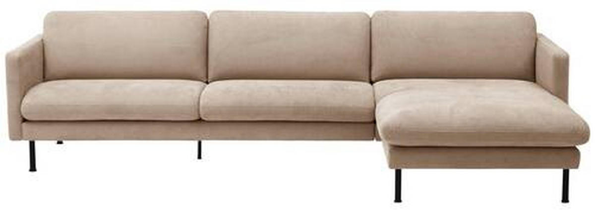 ECKSOFA in Flachgewebe Beige  - Beige/Schwarz, Modern, Textil/Metall (286/78/123cm) - Max Winzer