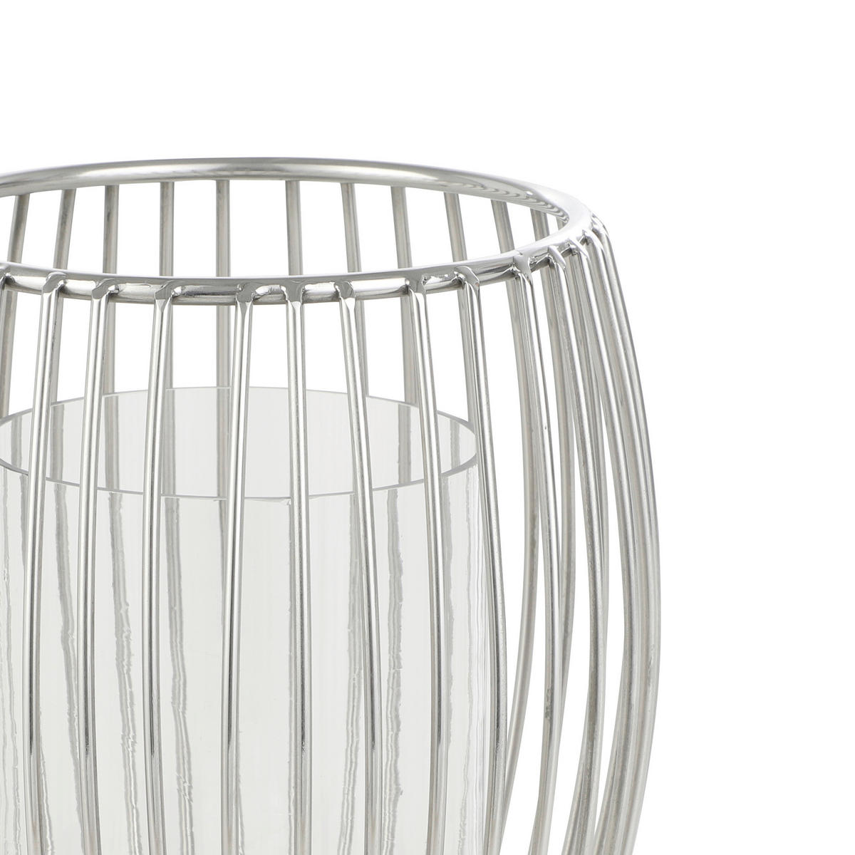 WINDLICHT - Chromfarben, LIFESTYLE, Glas/Metall (20,5/22,5cm)