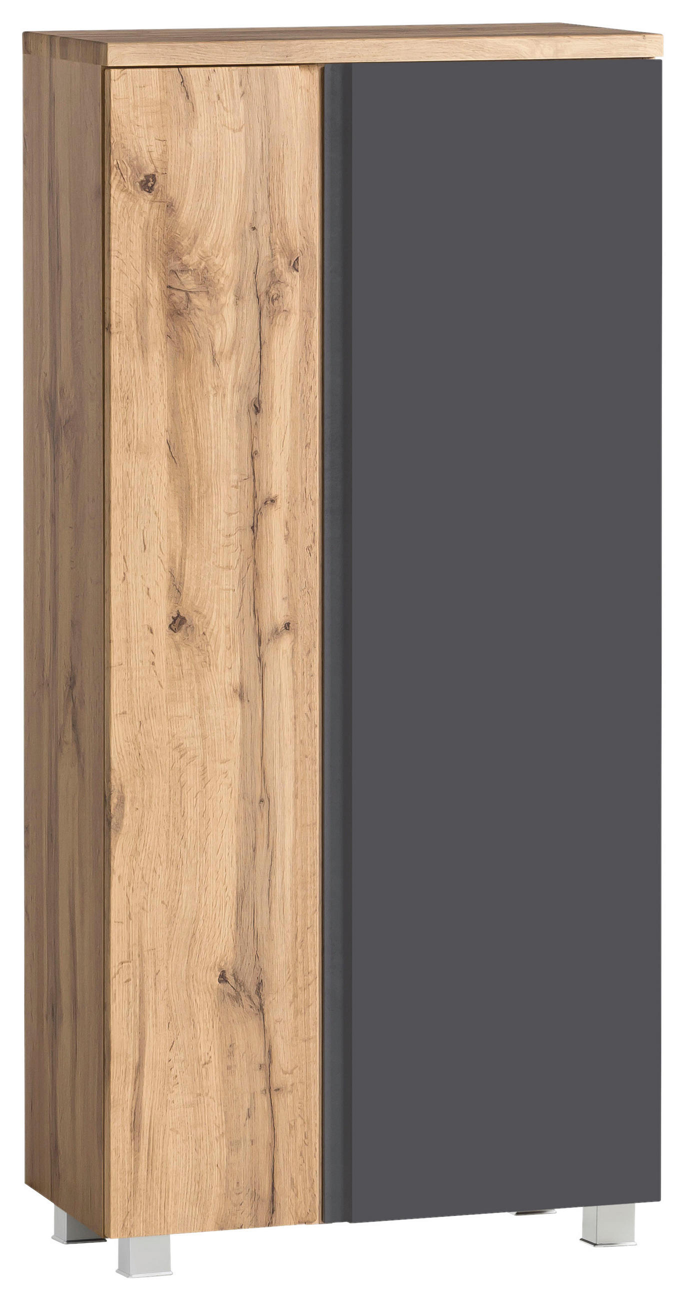 MIDISCHRANK 65/130/35 cm  - Eiche Wotan/Grau, Modern, Holzwerkstoff (65/130/35cm) - Held