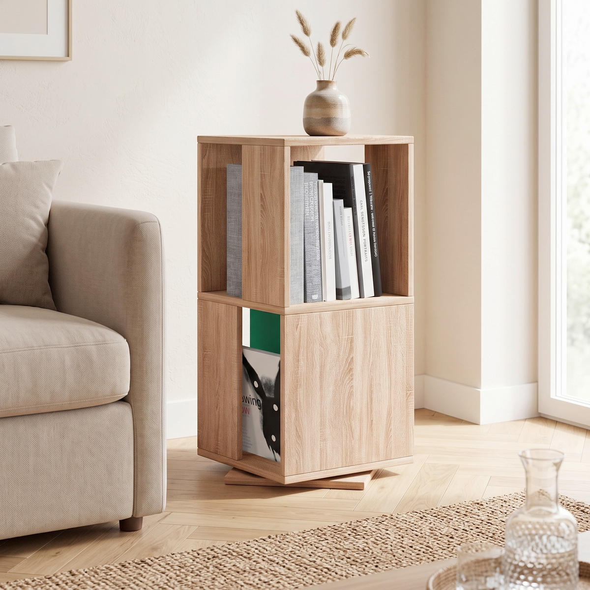 DREHREGAL Sonoma Eiche  - Sonoma Eiche, Basics, Holzwerkstoff (34/74/34cm) - MID.YOU