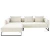 ECKSOFA in Cord Weiss  - Weiss/Schwarz, Konventionell, Textil/Metall (178/284cm) - Hom`in