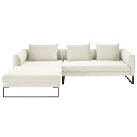 ECKSOFA in Cord Weiss  - Weiss/Schwarz, Konventionell, Textil/Metall (178/284cm) - Hom`in