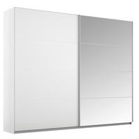 SCHWEBETÜRENSCHRANK 226/229/57 cm,  in Weiß, 2 Tür(en)  - Alufarben/Weiß, KONVENTIONELL, Glas/Holzwerkstoff (226/229/57cm) - Carryhome