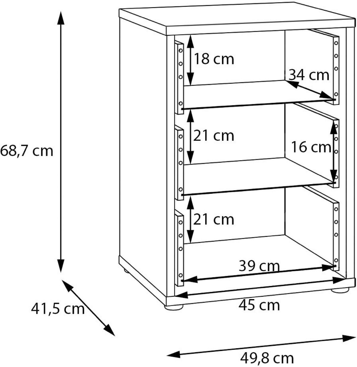 NACHTSCHRANK 50/69/42 cm  - Salbeigrün/Silberfarben, Trend, Holzwerkstoff/Kunststoff (50/69/42cm) - Carryhome