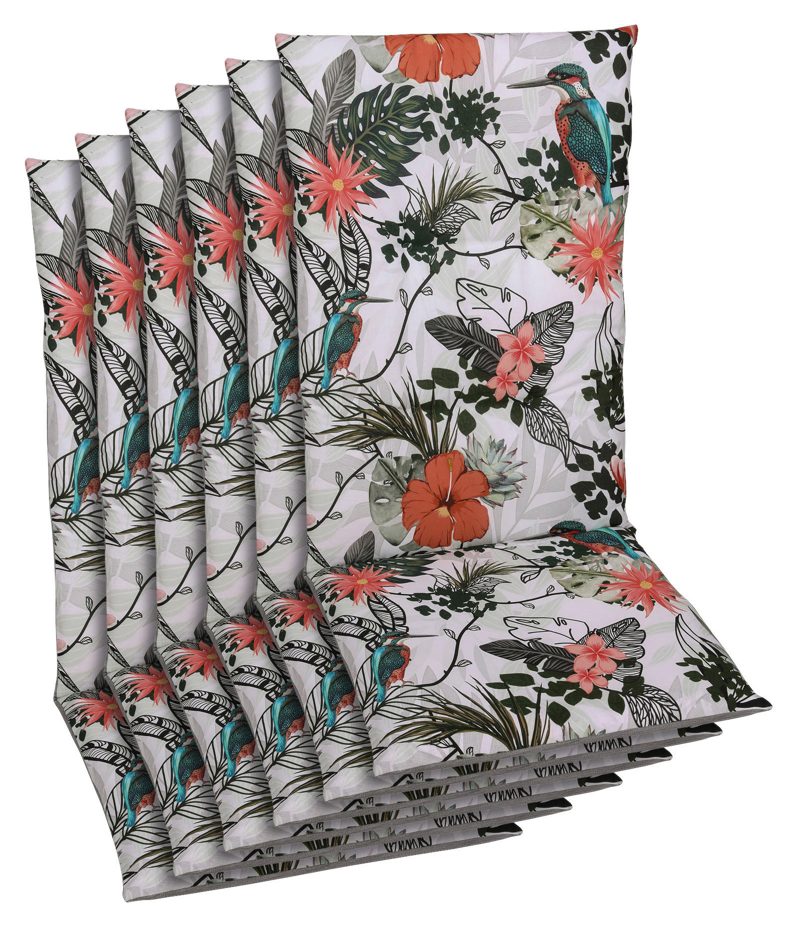 SESSELAUFLAGENSET Floral  - Grün, Basics, Textil (48/5/118cm)
