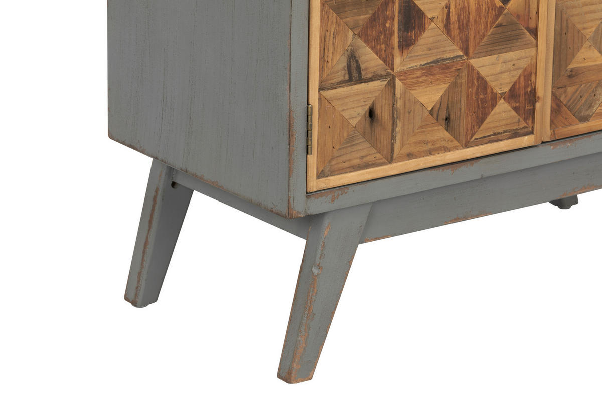 SCHUHSCHRANK Tanne massiv Grau, Naturfarben  - Schwarz/Naturfarben, KONVENTIONELL, Holz/Holzwerkstoff (64.5/86/33.5cm) - Livetastic