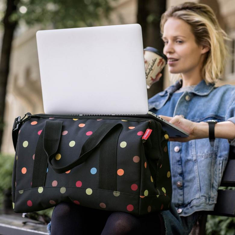 Thumbnail - Reisenthel Allrounder Allrounder L dots, Mehrfarbig, Schwarz, Textil, 48x39.5x29 cm, gepolsterte Seiten, gepolsterter Bo...