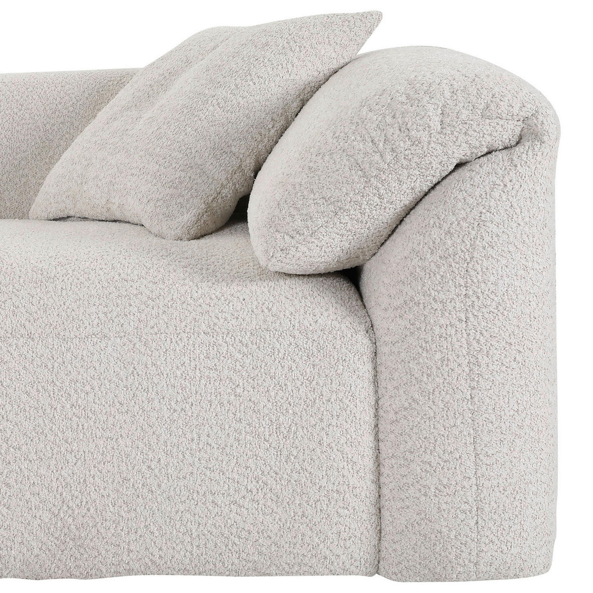 HÖRNSOFFA i chenille cremefärgad  - svart/cremefärgad, Modern, textil/plast (180/323cm) - MID.YOU
