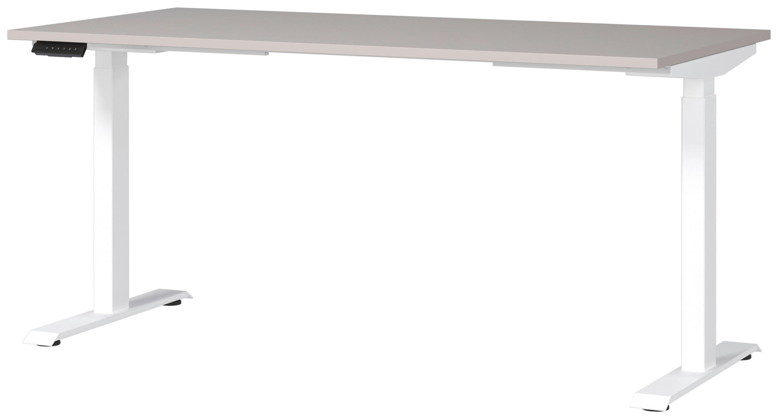 SCHREIBTISCH 160/80/72-118 cm Weiß, Kaschmir elektrisch höhenverstellbar  - Kaschmir/Weiß, MODERN, Holzwerkstoff/Metall (160/80/72-118cm) - Novel