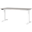 SCHREIBTISCH 160/80/72-118 cm Weiß, Kaschmir elektrisch höhenverstellbar  - Kaschmir/Weiß, MODERN, Holzwerkstoff/Metall (160/80/72-118cm) - Novel