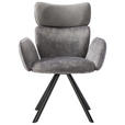 ARMLEHNSTUHL  in Eisen Webstoff  - Schwarz/Grau, Design, Textil/Metall (64,5/93/61cm) - Hom`in