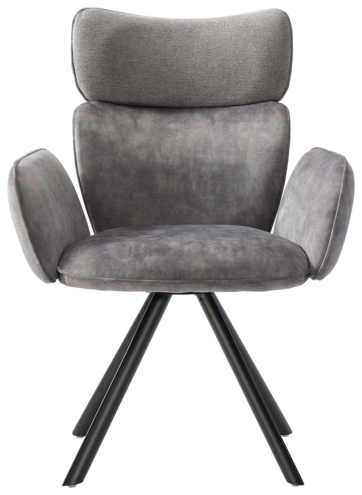 ARMLEHNSTUHL  in Eisen Webstoff  - Schwarz/Grau, Design, Textil/Metall (64,5/93/61cm) - Hom`in