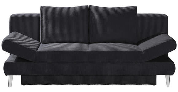 SCHLAFSOFA in Cord Dunkelgrau - Chromfarben/Dunkelgrau, Design, Textil/Metall (200/85/90cm) - Xora