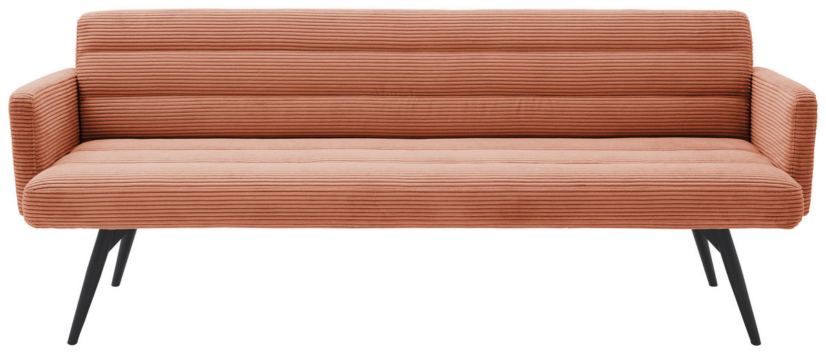 SITZBANK 216/86/68 cm  in Aprikose  - Aprikose/Schwarz, Design, Textil/Metall (216/86/68cm) - Dieter Knoll