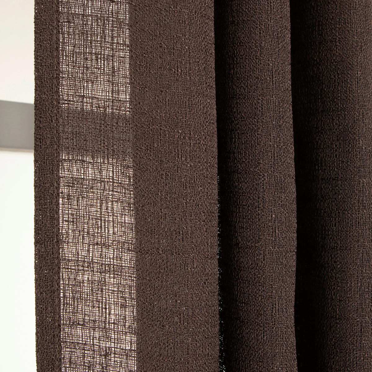 FERTIGVORHANG halbtransparent  - Mokka, Basics, Textil (200/280cm)