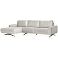 ECKSOFA in Webstoff Creme  - Creme/Schwarz, Design, Textil/Metall (172/320cm) - Valnatura