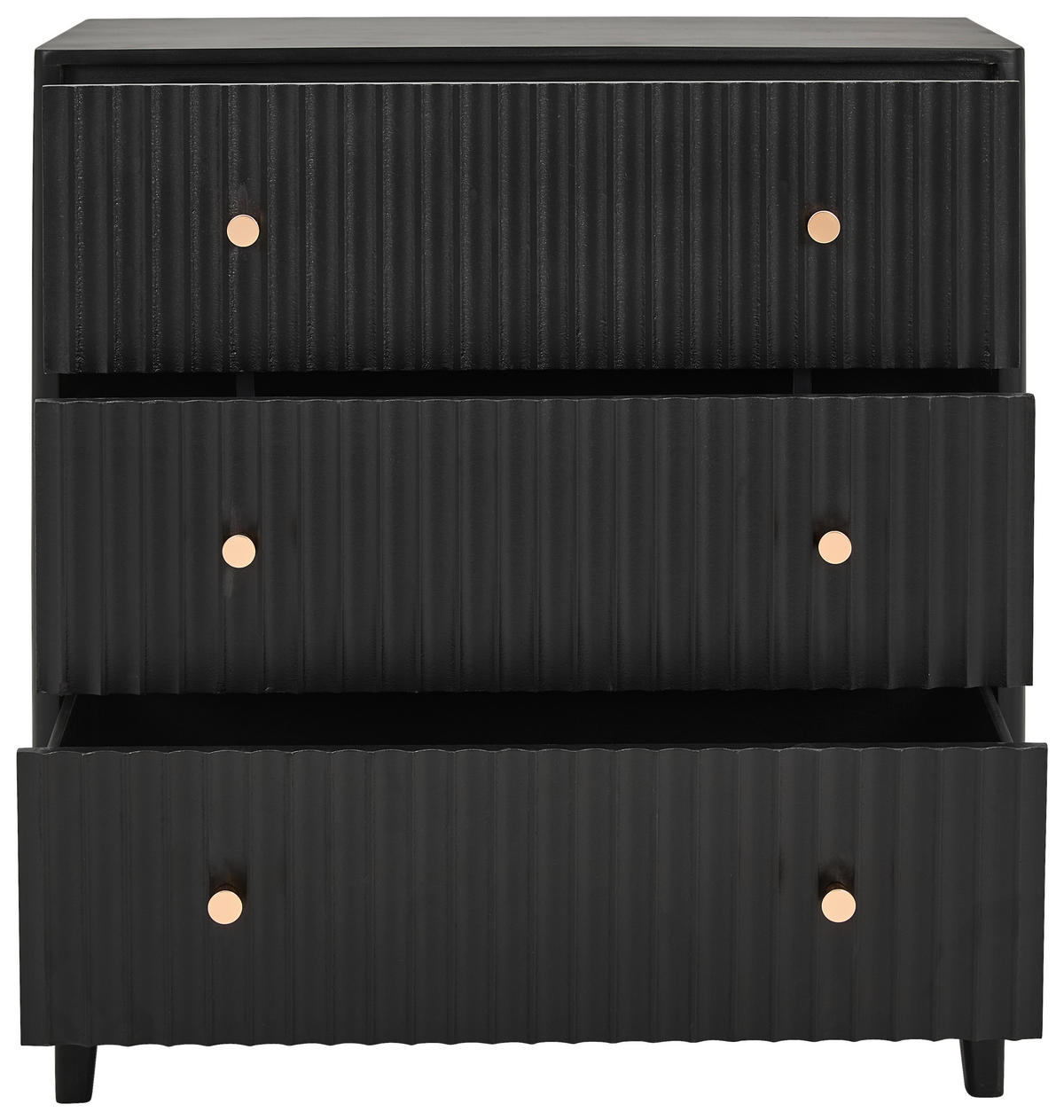 KOMMODE  in 80/85/35 cm  - Schwarz, KONVENTIONELL, Holz/Holzwerkstoff (80/85/35cm) - Livetastic