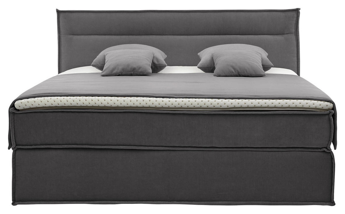 BOXSPRINGBETT 200/200 cm  in Grau  - Schwarz/Grau, Design, Textil (200/200cm) - Musterring