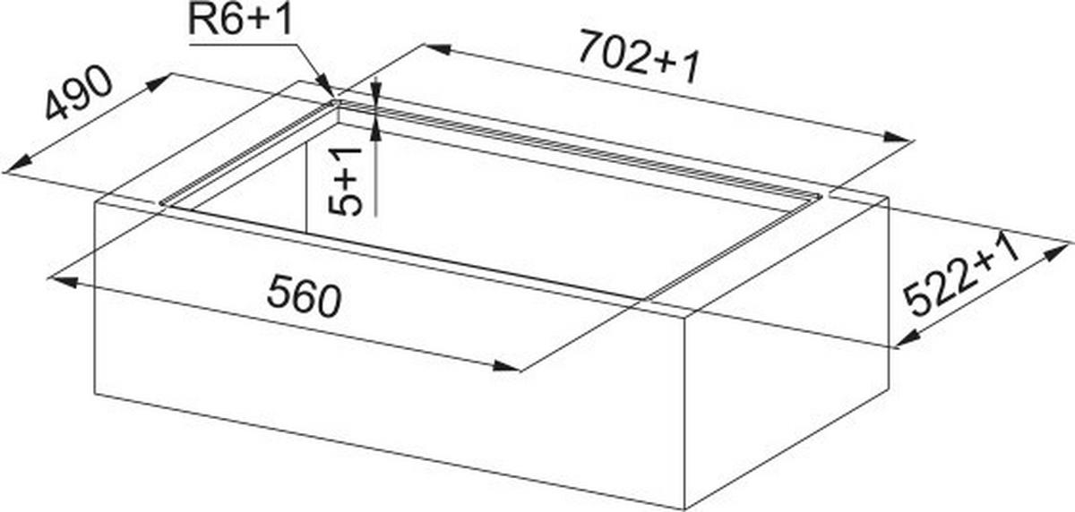 KOCHFELD-DUNSTABZUG-KOMBI 3400705338  - Basics, Glas/Metall (70/52/4cm) - Franke