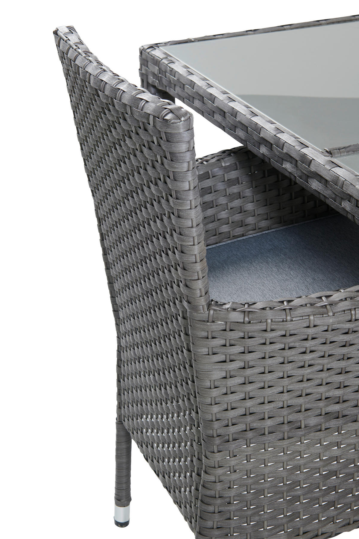 GARTENGARNITUR beschichtet Stahl  - Braun/Grau, MODERN, Glas/Kunststoff - Ambia Garden