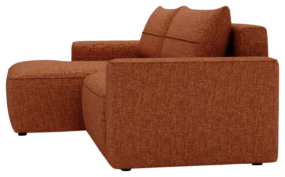 ECKSOFA in Chenille Rostfarben  - Rostfarben/Schwarz, Design, Kunststoff/Textil (144/233cm) - Livetastic