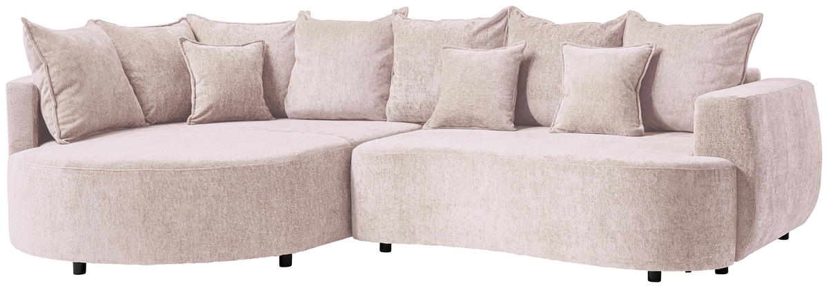 ECKSOFA Beige Chenille  - Beige/Schwarz, Design, Kunststoff/Textil (194/307cm) - Carryhome