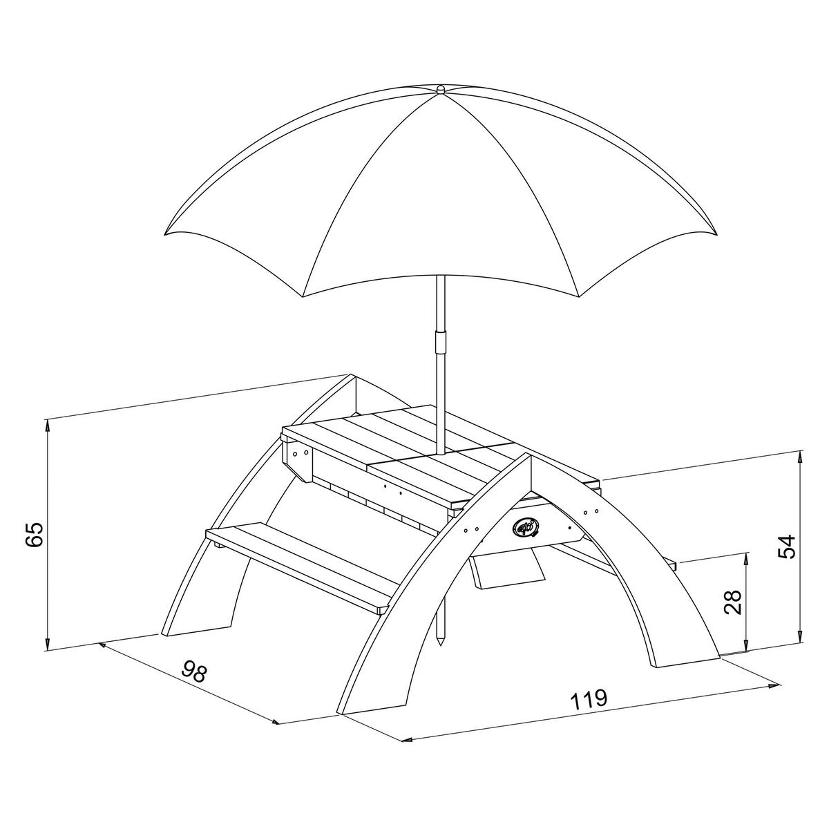 SAND- UND WASSERTISCH  - Weiß/Grau, KONVENTIONELL, Holz/Kunststoff (119/65/98cm) - Ambia Garden