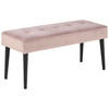 HOCKERBANK Samt Rosa, Schwarz  - Schwarz/Rosa, Trend, Textil/Metall (95/45/38cm) - Livetastic